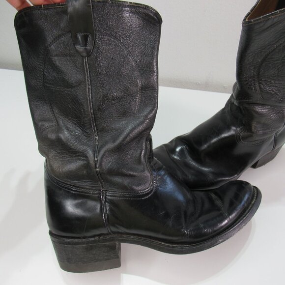 AVONITE Hypalon Oil Resistant Leather Men’s Cowboy Work Boots Black 9.5 EE USA - Picture 2 of 11